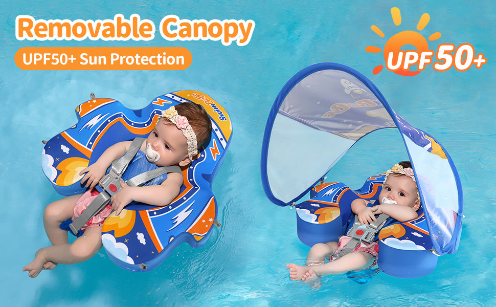 Swimbobo Non-Inflatable Baby Float with Canopy (4-48 Months)