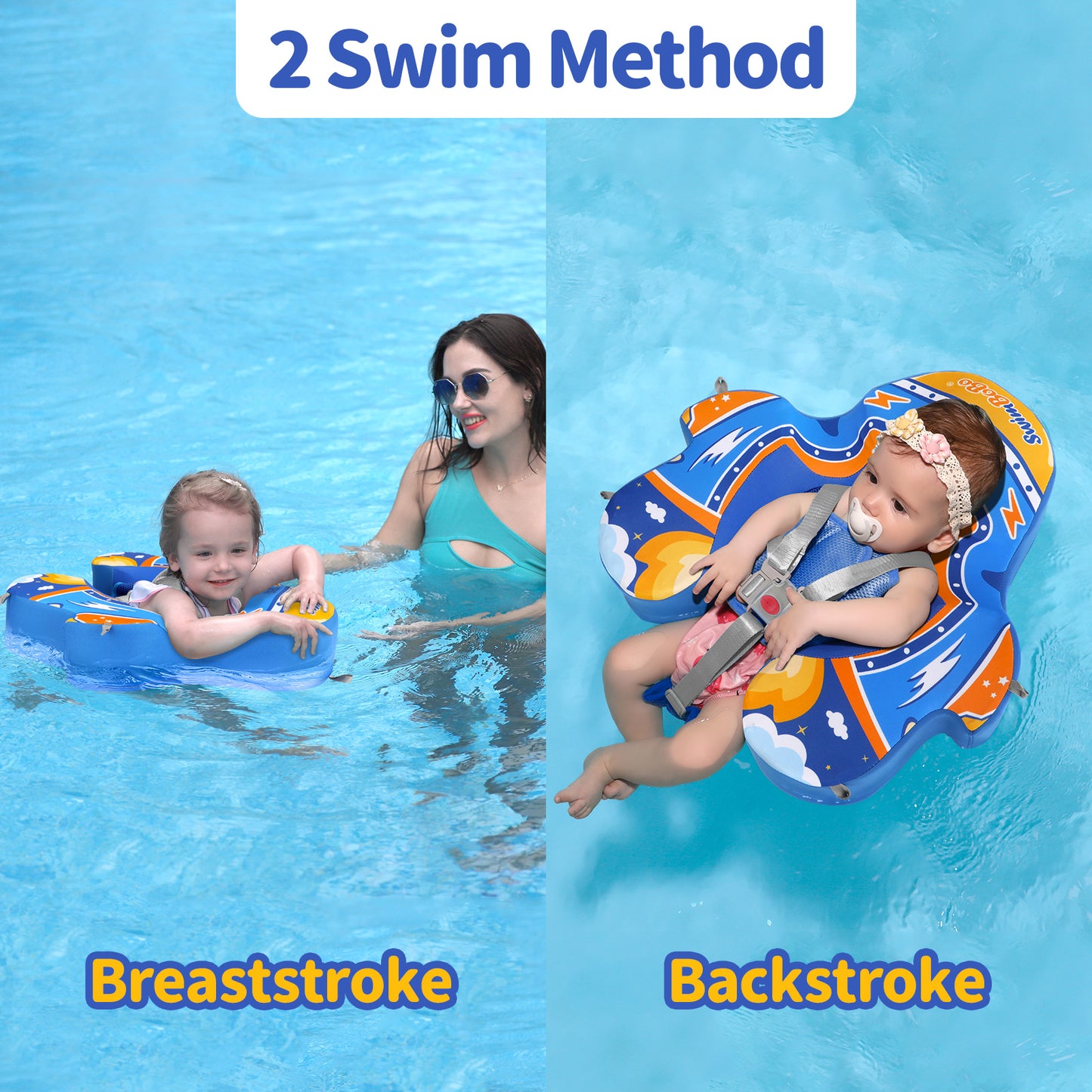 Swimbobo Non-Inflatable Baby Float with Canopy (4-48 Months)