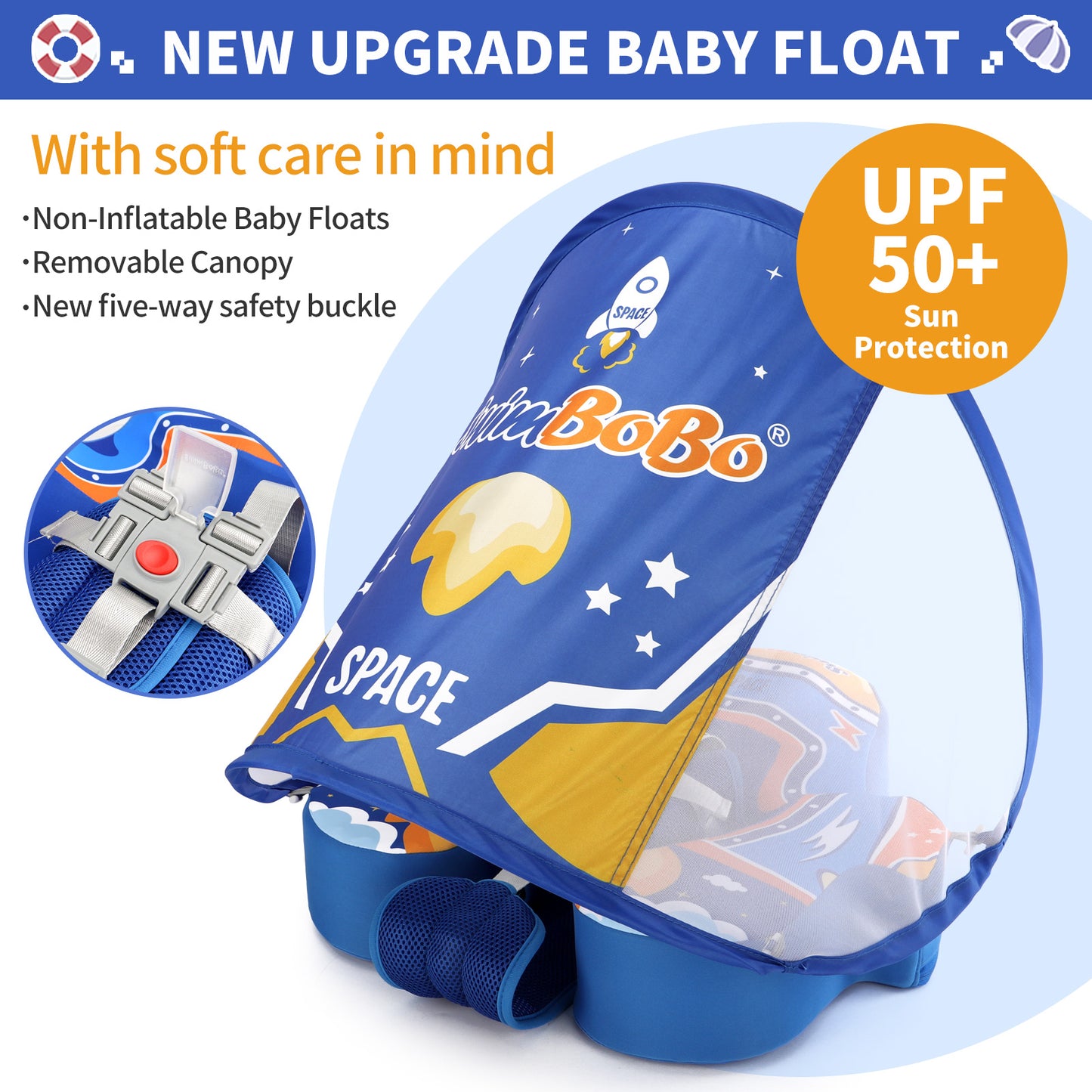 Swimbobo Non-Inflatable Baby Float with Canopy (4-48 Months)