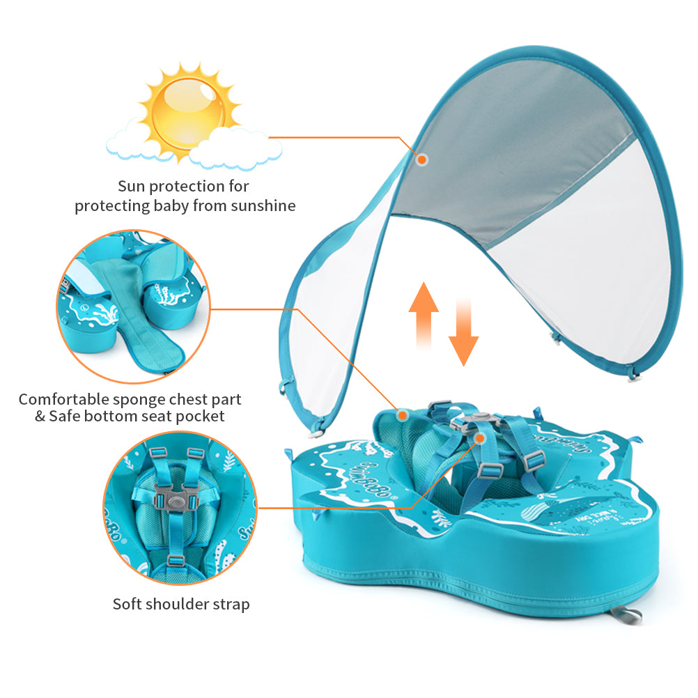 Swimbobo Non-inflatable Baby Float with Canopy (4 Months - 48 Months)