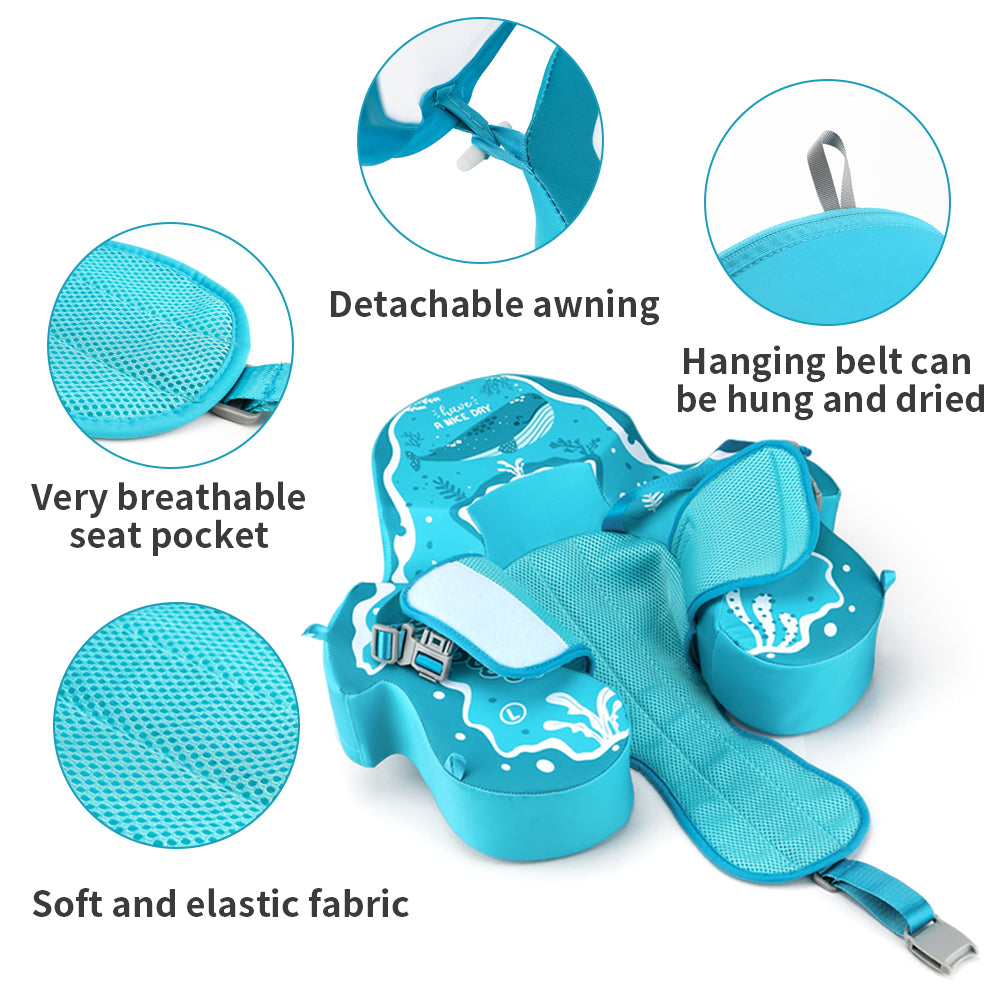 Swimbobo Non-inflatable Baby Float with Canopy (4 Months - 48 Months)