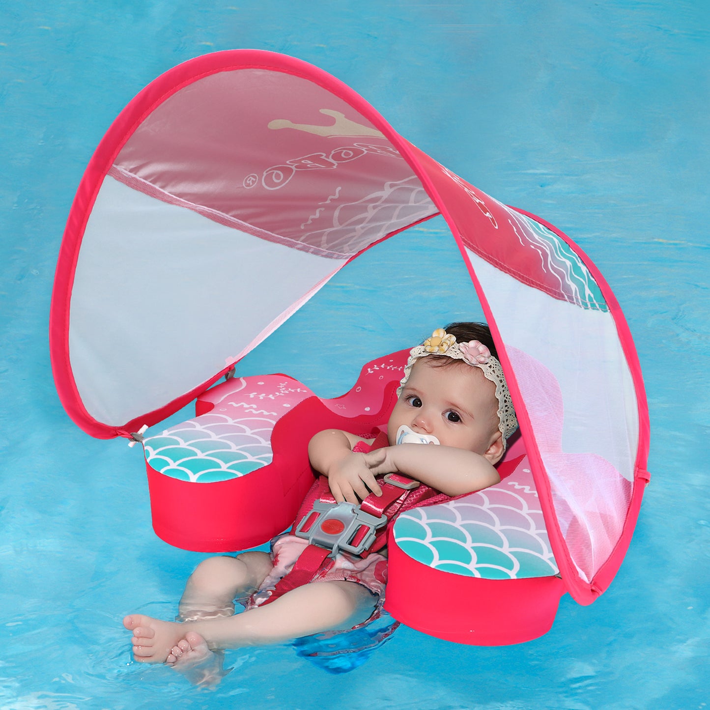 Swimbobo Non-Inflatable Baby Float with Canopy (4-48 Months)