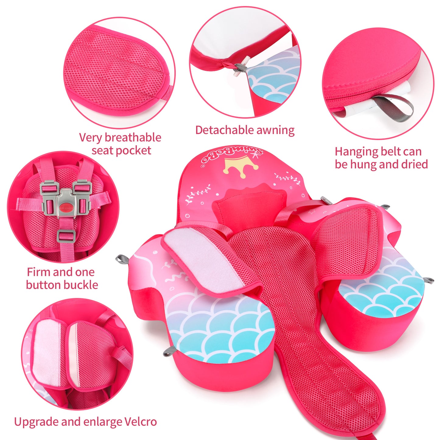Swimbobo Non-Inflatable Baby Float with Canopy (4-48 Months)