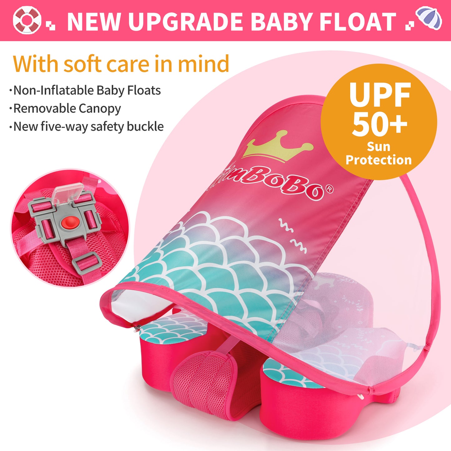 Swimbobo Non-Inflatable Baby Float with Canopy (4-48 Months)