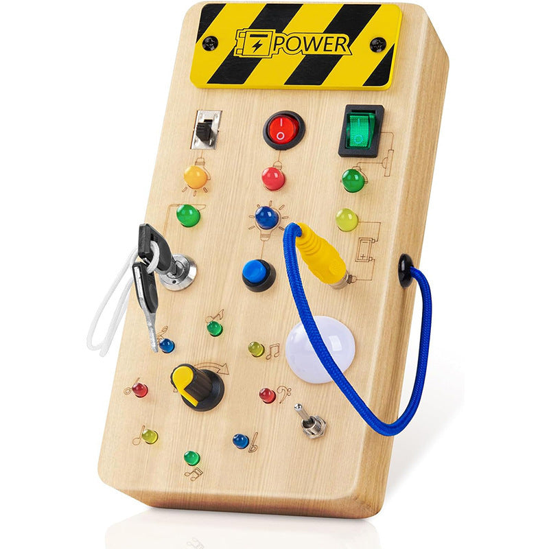 Montessori Busy Board with Lights and Switches for Toddlers