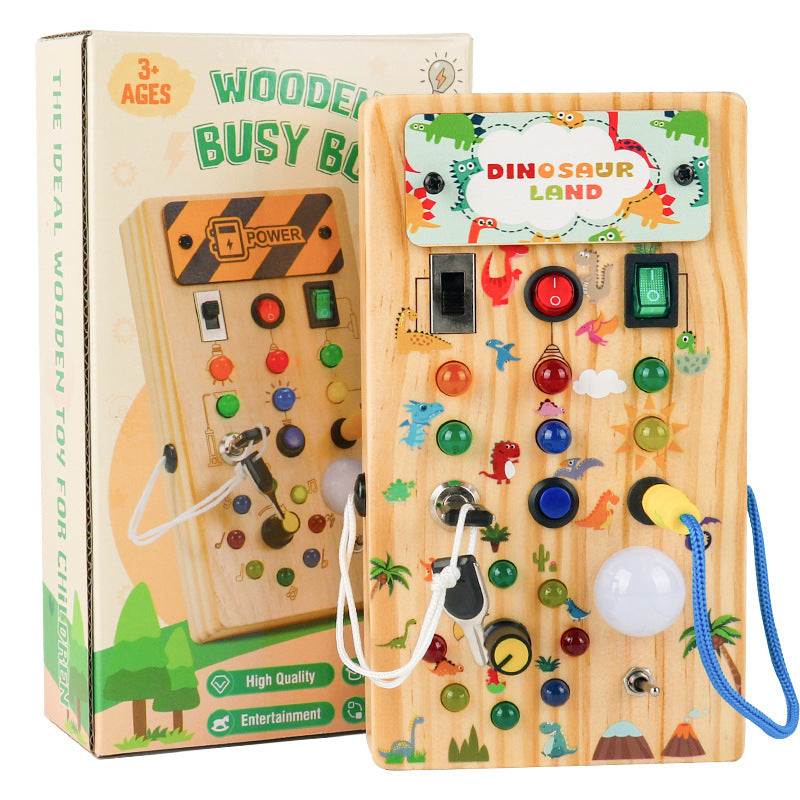 Montessori Busy Board with Lights and Switches for Toddlers