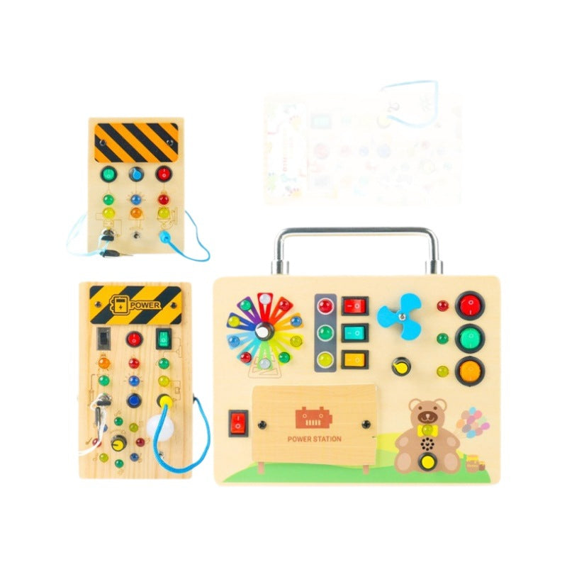 Montessori Busy Board with Lights and Switches for Toddlers