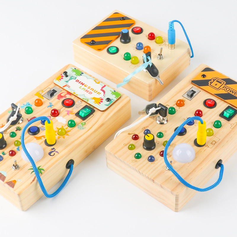 Montessori Busy Board with Lights and Switches for Toddlers