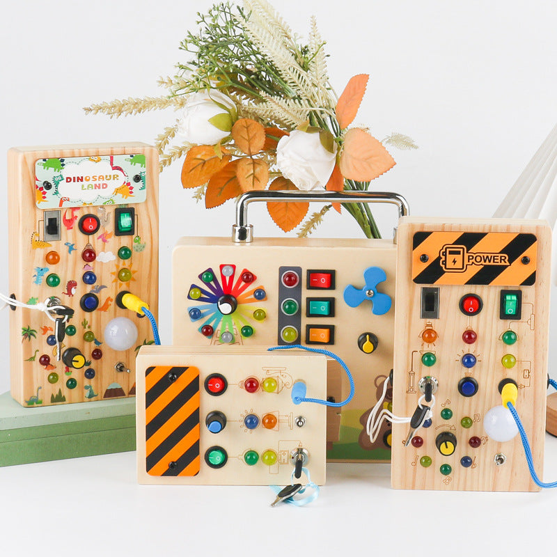 Montessori Busy Board with Lights and Switches for Toddlers