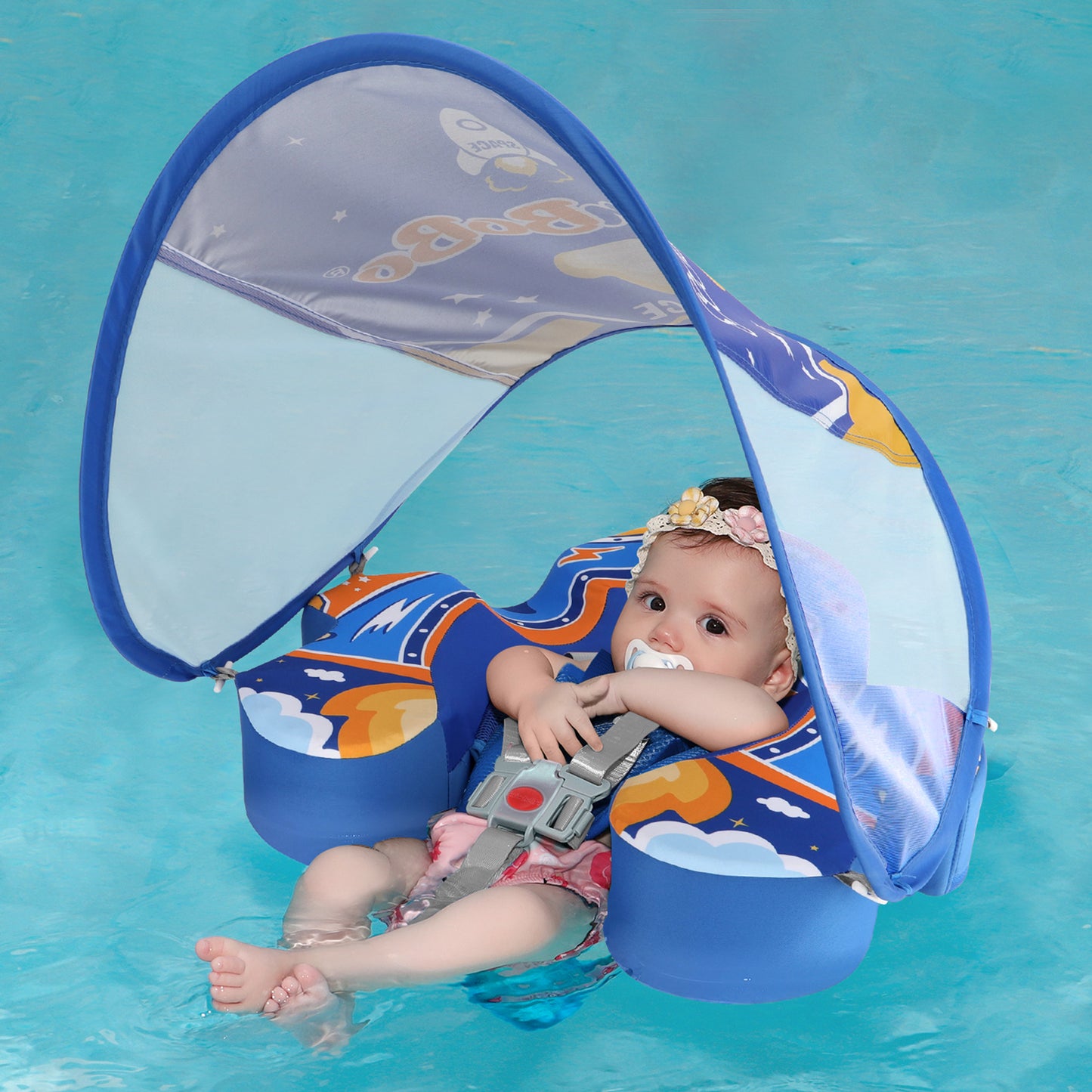 Swimbobo Non-Inflatable Baby Float with Canopy (4-48 Months)